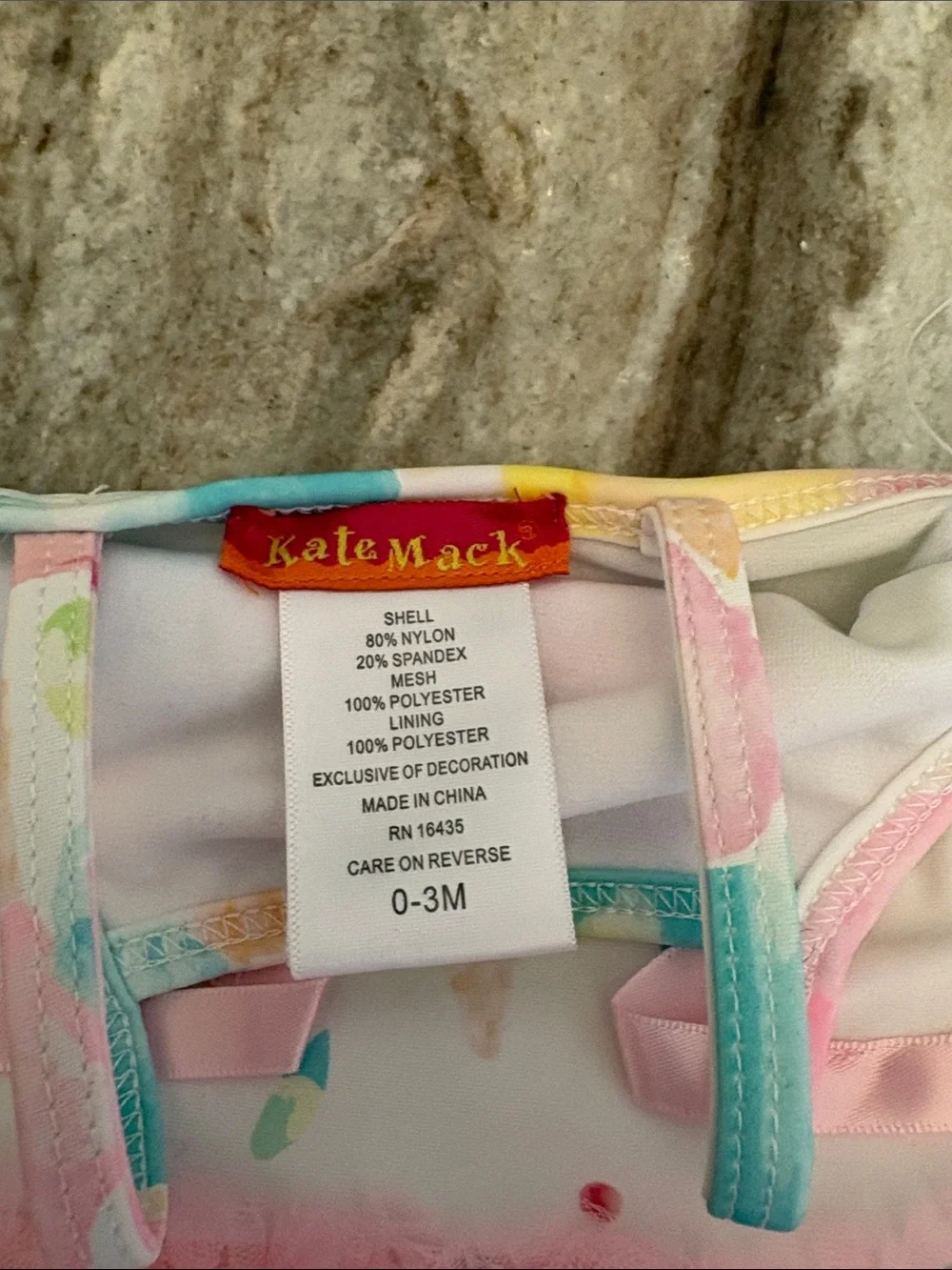 Kate Mack Pastel Rainbow Tutu Swimsuit in Pink and Aqua